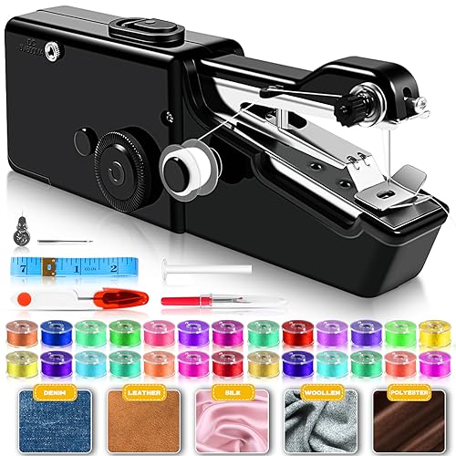 User-Friendly Cordless Handheld Sewing Machine for Beginners, Mini Sewing Machine with Accessories Kit, Portable Sewing Machine for A Variety of Fabrics, Clothes Repair Easy A Must-Have for Home DIY