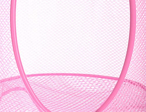 coastal rose 2Pcs Stuffed Animal Storage Foldable Stuffed Animal Net or Hammock Organizer, 4 Compartments Hanging Mesh Toy Storage Hammock for Kid Room Toys, Gloves, Hats, Socks（Pink）