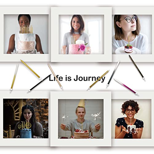 Comluge 24Pcs Rose Gold Extra Tall Long Thin Happy Birthday Candles for Cake 3Pcs Glitter Shiny Happy Birthday Cake Toppers Metallic Looking Cupcake Candles Topper (Small, Rose Gold)