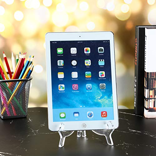 HESTYA Clear Acrylic Easels Plate Stands Holders to Display Pictures or Other Items for Display Decoration