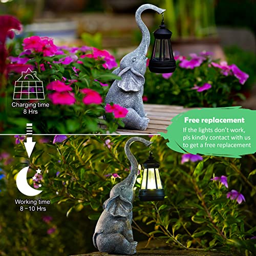 Goodeco Elephant Statue for Garden Decor with Gift Appeal - Ideal Gifts for Women, Mom or Birthdays, Beautifully Crafted Outdoor & Home Decor to Wow Your Guests (11" Elephant)