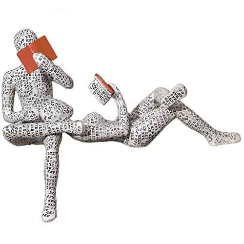 GRAPMKTG Home Decor Pulp Reading Women Thinker Statue Aesthetic Sculpture Room Decor Modern Abstract Decoration on Shelf Table Desk for Living Room Office Bedroom H