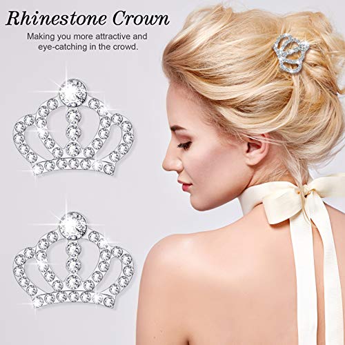 Crystal Rhinestone Crown Embellishments Rhinestone Embellishments Flatback Crystal Accessory for DIY Crafts Jewelry Making Phone Back Shell Wedding Decoration and Present Decoration(48 Pieces)