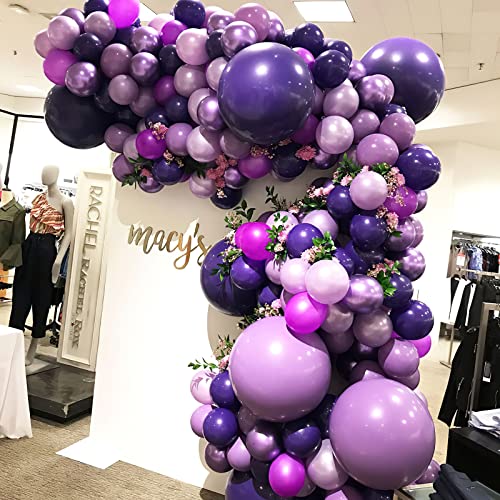 PartyWoo Royal Purple Balloons, 55 pcs 12 Inch Purple Balloons, Latex Balloons for Balloon Garland Balloon Arch as Party Decorations, Birthday Decorations, Wedding Decorations, Baby Shower Decorations