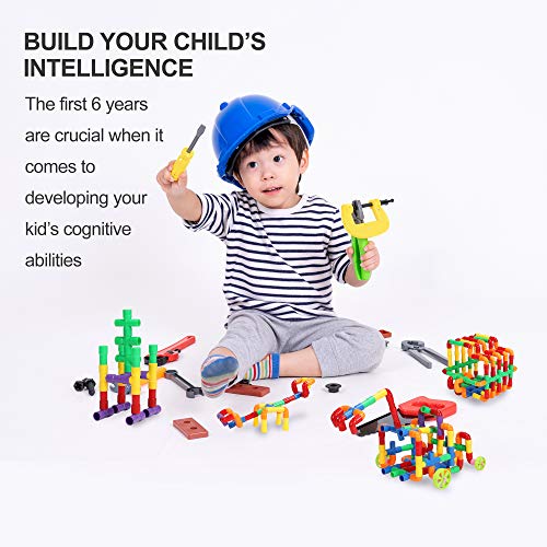 KAKATIMES STEM Building Blocks Toy for Kids, Educational Toddlers Preschool Brain Toy Kit, Constructions Toys for 3 4 5 6 7 8 Years Age Boys and Girls – Creativity Kids Materials Toys