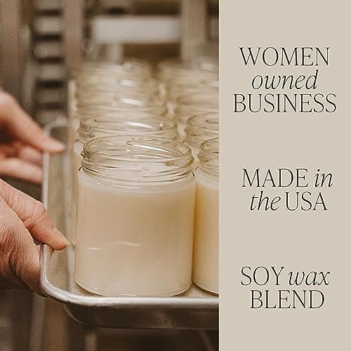 Sweet Water Decor Merry and Bright Soy Candle | Bayberry, Clove, Nutmeg, Ginger, Cypress, Cedar, Balsam Fir and Musk Scented Candles for Home | 9oz Clear Jar, 40+ Hour Burn Time, Made in The USA
