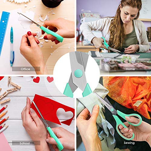 Scissors, iBayam 8" Multipurpose Scissors Bulk 3-Pack, Ultra Sharp Blade Shears, Comfort-Grip Handles, Sturdy Sharp Scissors for Office Home School Sewing Fabric Craft Supplies, Right / Left Handed