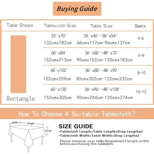 SASTYBALE Rectangle Tablecloth - 52 x 70 Inch Rust Cream Spill Wrinkle Proof Damask Table Cloth, Fall, Harvest, Thanksgiving Tablecloths, Soft Polyester Oblong Table Cover for Kitchen Parties