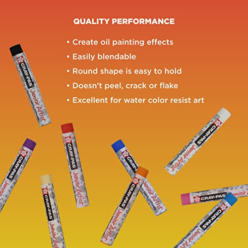 SAKURA Cray-Pas Junior Artist Oil Pastel Set - Soft Oil Pastels for Kids & Artists - 50 Sticks