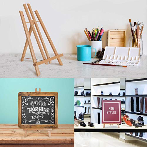 US Art Supply 14 inch Tall Medium Tabletop Display A-Frame Easel (1-Each), Accommodates canvas art up to 12" high
