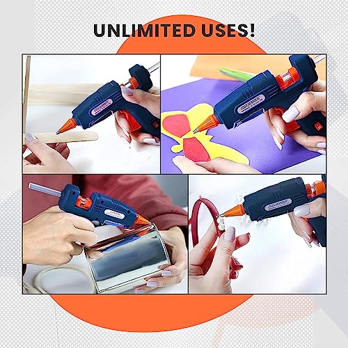 Gluerious Mini Hot Glue Gun with 30 Glue Sticks for Crafts School & Christmas DIY Arts Home Quick Repairs, 20W, Blue