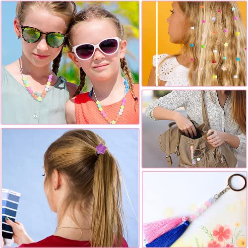 612Pcs Candy Color Acrylic UV Beads Glow in The Dark Beads Happy Face Bead Heart Beads Star Beads Color Changing Sun UV Reactive Plastic Solar Hair Beads Bulk for Bracelet Necklace Jewelry Making