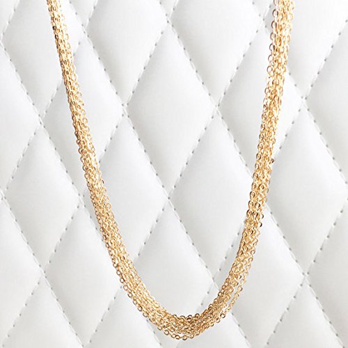 10 Pieces - 17.5inch 16K Gold Plated Finished Cable Chain Necklace Chain Bulk Discount Jewelry Necklace Chain Bulk Chain Wholesale Jewelry Supply - 10PCHN (Gold)