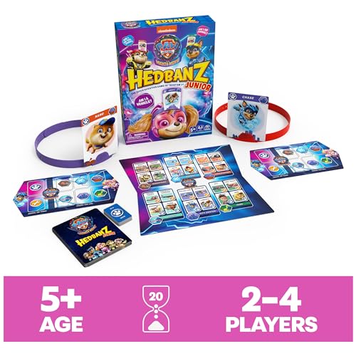 Hedbanz Junior PAW Patrol The Mighty Movie Game- Family Games | Games for Family Game Night| Kids Games | Card Games for Families & Kids Ages 5 and up