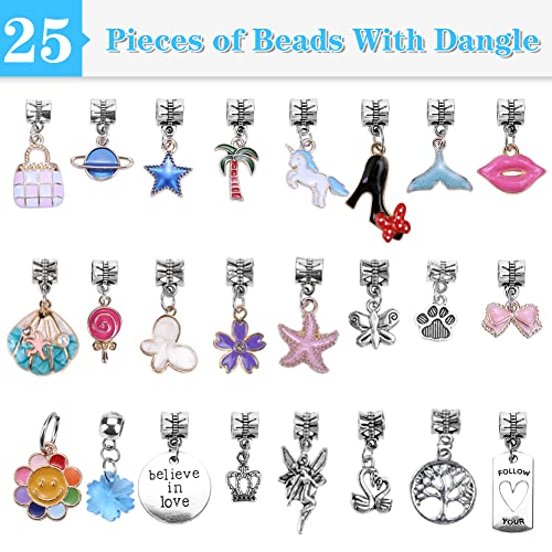 AIPRIDY Charm Bracelet Making Kit,DIY Craft for Girls, Unicorn Mermaid Crafts Gifts Set for Arts and Crafts for Girls Teens Ages 6-12 (125 Pieces)