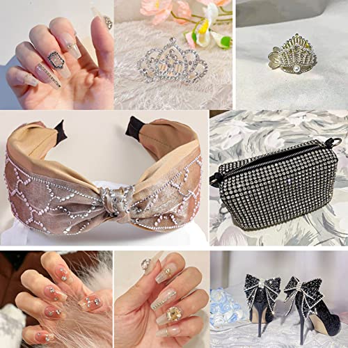 beadsland Flat Back Crystal Rhinestones Round Gems for Nail Art and Craft Glue Fix, Crystal (4.6-4.8mm) SS20/1440pcs