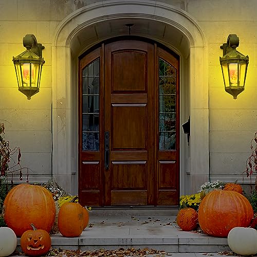 CPPSLEE LED Flame Light Bulbs, 4 Modes Fire Light Bulbs, E26 Base Flame Bulb, Halloween Decorations Outdoor Indoor Home, Halloween Lights Bulbs (Yellow, 2 Pack)
