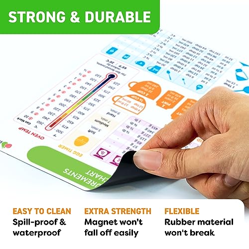 Kitchen Conversion Chart Magnet - Imperial & Metric to Standard Conversion Chart Decor Cooking Measurements for Food - Measuring Weight, Liquid, Temperature - Recipe Baking Tools Cookbook Accessories