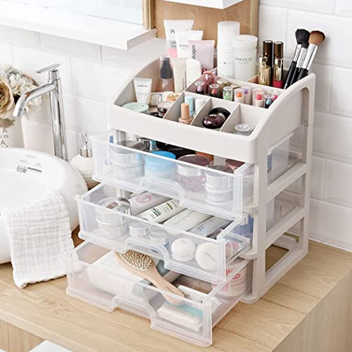 Makeup Organizer with 3 Drawers, Cosmetic Display Cases, Makeup Storage Box (3 Drawers)