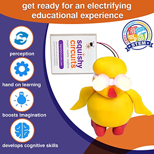 Squishy Circuits Kit Electric Circuit for Kids 8-12 – Beginner Circuit Kit w/Conductive Dough – Electronic Kit for Kids to Make Creations Light Up (8+) (Dough Kit)