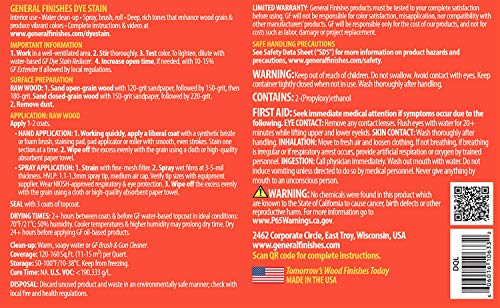 General Finishes Water Based Dye, 1 Quart, Light Brown