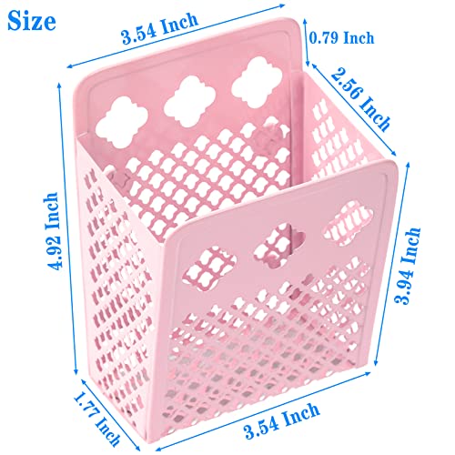 Sanpaint Magnetic Pencil Holder,Mesh Stainless Steel Pen Basket, Metal Writing Utensil Storage Organizer for Whiteboard,Blackboard,Kitchen, Locker, Home, or Office (Pink)