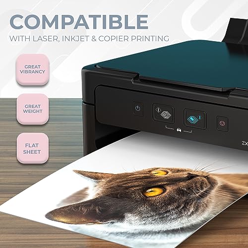 White Cardstock Printer Paper By Hamilco (50-Pack)- 8.5 x 11” Thick Card Stock For Card Making- 80lb Heavyweight Stationery Card Stock Paper Cover- Great For Invitations, Birthdays, Awards, Brochures