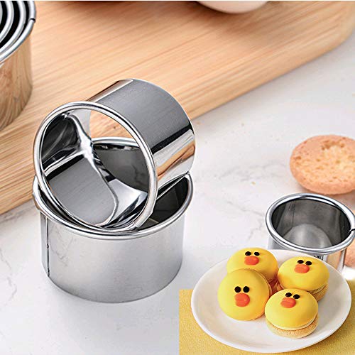 Cookie Cutters - Biscuit Cutters/Stainless Steel Dumpling Cutters/Cake Pastry Cutters/Cake Cookie Scone Cutters Molds stamps for Cooking Baking (3Pcs, Round Edge)