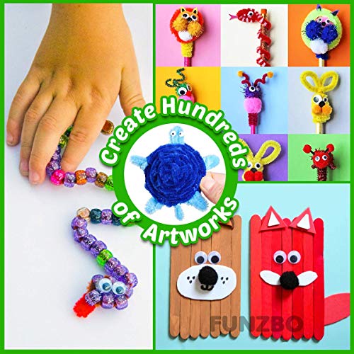FUNZBO Arts and Crafts Supplies for Kids - Crafts for Kids ages 4-8, Kids Crafts, Preschool Learning Activities, School Kindergarten Art Project, Birthday Gift, Craft Kits for Girls Age 4-6, 6-8, 8-12