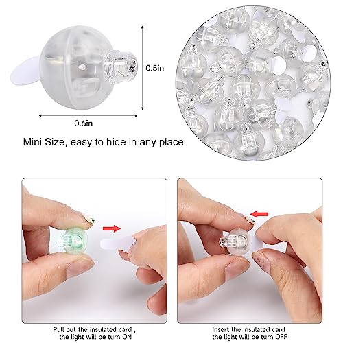 HAUSPROFI LED Balloon Lights, 100pcs LED Mini Round Ball Balloon Light Waterproof LED Mini Party Light Miniature Light Bulbs for Lantern Balloons Lights Birthdays Party Wedding Decoration-Cool White