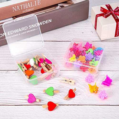 SATINIOR 24 Packs Small Clear Plastic Beads Storage Containers Box with Hinged Lid for Storage of Small Items, Crafts, Jewelry, Hardware, 3.3 x 3.3 x 1.2 in