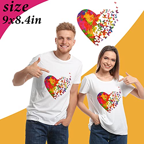 5 Pieces Butterfly Iron on Patches Heat Transfer Colorful Cute Stickers Washable DIY Iron on Transfer Decals for T-Shirt Jeans Backpacks Families Clothing Hat DIY Applique, 5 Styles