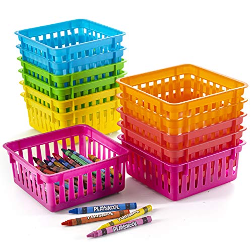 PREXTEX Classroom Storage Baskets Crayon and Pencill Container | Classroom Organization| Storage Basket, Shelf and Desk Organizer | For Classrooms, Office Desk, Small Desk, and Toy Storage