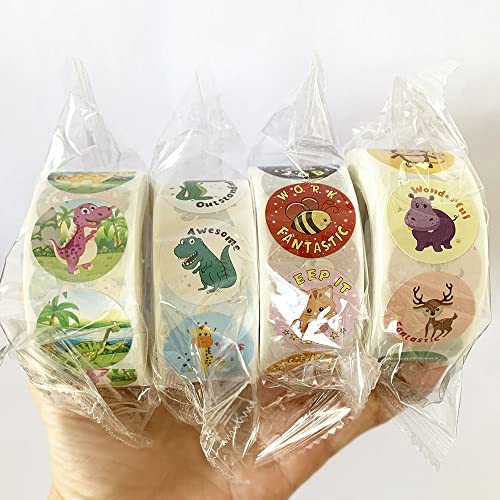 Giliger 2000pcs Teacher Motivational Stickers for Kids Reward Stickers Students Children 4 Roll Motivational Stickers Labels 30 Styles