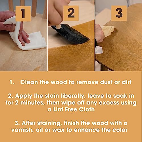 Furniture Clinic Wood Stain | Multiple Finishes | Fast Drying | Indoor and Outdoor Furniture and More | Water Based, Low Odor, Non-Toxic | Polyurethane| Teak (8.5oz / 250ml)