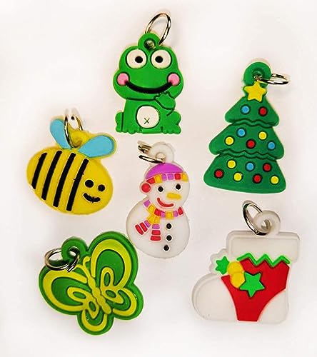 NYKKOLA Rubber Loom Band Charm, Silicone Bracelet Charms ,Loom Rubber Bands Charms,Bracelet Pendant, 105pcs