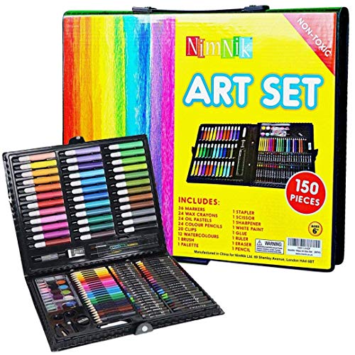 NIMNIK Art Supplies Girls Art Set Case - 150 pcs Art Supplies Coloring Set for Ages 3-6 Artist Drawing Kits for Girls Boys School Projects | Art Kits Sets