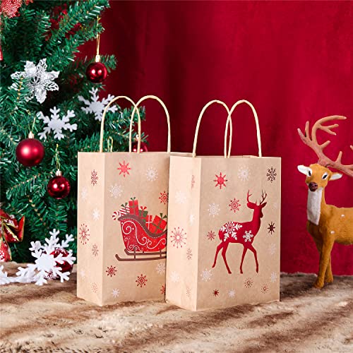 SUNCOLOR 24 Pack Small Christmas Gift Bags With Handle