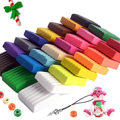 CiaraQ Polymer Clay-Oven Baked Modeling Clay with Sculpting Tools, 24 Colors, 1.2 lbs, Great Gift for Children and Artists.