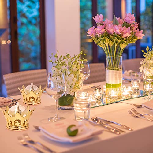 Gold Fillable Crown with Dome Party Favors Decorative Crown Candy Storage Boxes Fillable Golden Crown Candy Containers for Baby Shower Princess Birthday Party Supplies (15 Pieces)