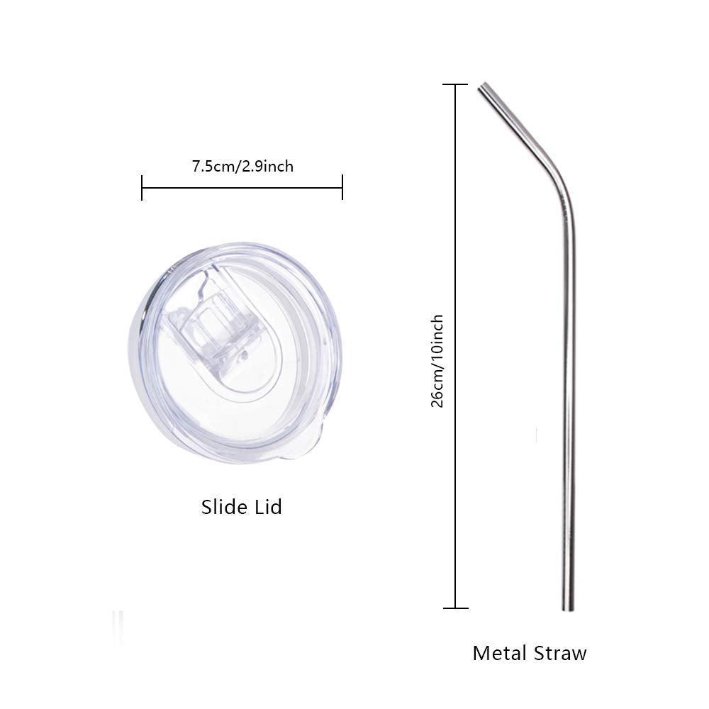 PYD Life Sublimation Blanks Skinny Tumbler White 20 OZ Straight Stainless Steel Tumbler with Metal Straw for Mug Tumbler Heat Press Machine Sublimation Printing 4 Pack