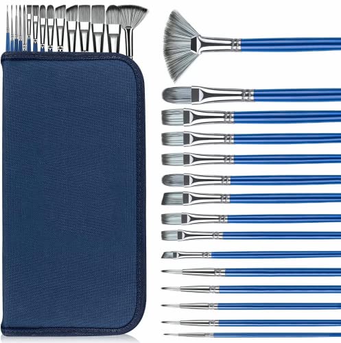 Paint Brush Set,Rosmax Artist Paint Brushes-Nylon Hair and 15 Different Sizes for Acrylic Painting,Oil,Watercolor,Fabric-Great for Kids Adult Drawing Arts Crafts Supplies or Beginners,Professional