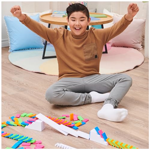 H5 Domino Creations 100-Piece Neon | Kids Games for Game Night | Building Toys for Outdoor Games | Lily Hevesh Dominoes Set for Adults & Kids Ages 5+