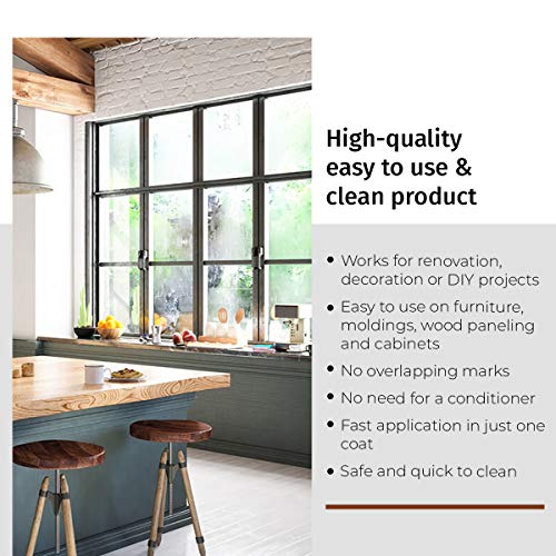 SamaN Interior Water Based Wood Stain - Natural Stain for Furniture, Moldings, Wood Paneling, Cabinets (Antique Walnut TEW-212-12, 12 oz)