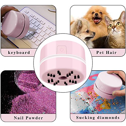 BLOCE Diamond Painting Tools, Diamond Painting Accessories for Diamonds, Hand-Held Vacuum Cleaner for Diamond Painting Lover (Pink)