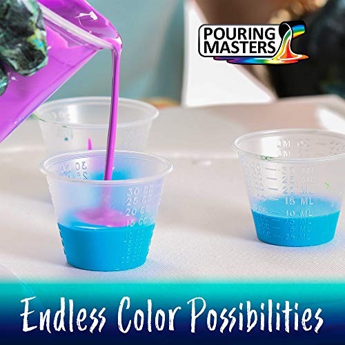 U.S. Art Supply Pouring Masters 18 Color Ready to Pour Acrylic Pouring Paint Set - Premium Pre-Mixed High Flow 2-Ounce Bottles - for Canvas, Wood, Paper, Crafts, Tile, Rocks and More