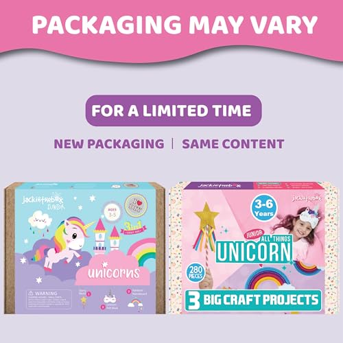 jackinthebox Unicorn Craft kit for 3 to 5 Year olds | 3 Craft Projects | Great Gift for Girls Ages 3,4,5 Years