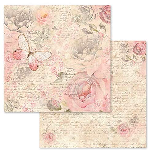 Stamperia Intl Double-Sided Paper Pad-Shabby Rose, 30.5 x 30.5 (12" x 12"), Multicoloured