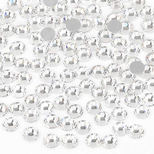 beadsland Flat Back Crystal Rhinestones Round Gems for Nail Art and Craft Glue Fix, Crystal (4.6-4.8mm) SS20/1440pcs