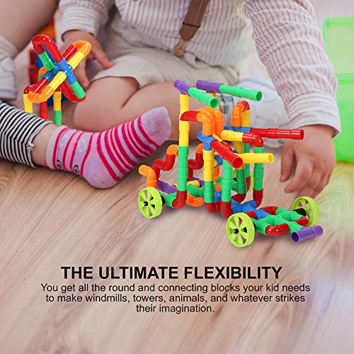 KAKATIMES STEM Building Blocks Toy for Kids, Educational Toddlers Preschool Brain Toy Kit, Constructions Toys for 3 4 5 6 7 8 Years Age Boys and Girls – Creativity Kids Materials Toys